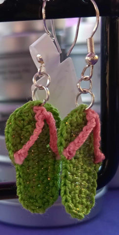 Flip Flops (Lilly Pad) Crochet Earrings