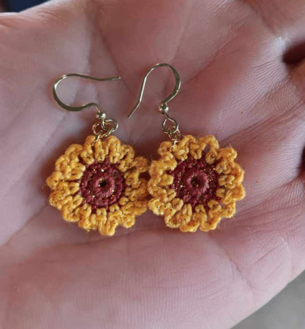 Sunflower (no leaves) Crochet Earrings