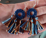 Hoop Tassel Crochet Earrings Custom Colors