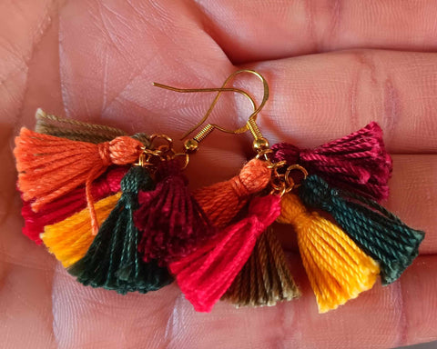 Layered Tassel Crochet Earrings Carnival