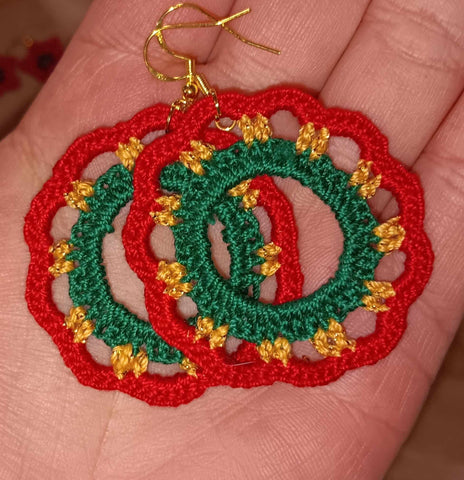 Wreath Earrings Custom Colors